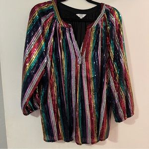 Large Full Sequin Blouse! Perfect for Vegas, Holidays, NYE or Pride!